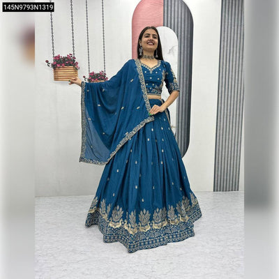 Embroidered Chinon Lehenga for Women | Festive & Wedding Wear