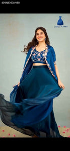 Embroidered Chinon Plazo Set with Shrug for Women | Festive Wear