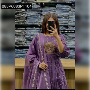 Embroidered Flared Cotton Kurta Set for Women | Festive & Casual