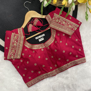 Embroidered Front Open Blouse for Women | Party Wear