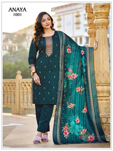 Embroidered Gadwal Silk Kurti Set for Women | Festive & Casual