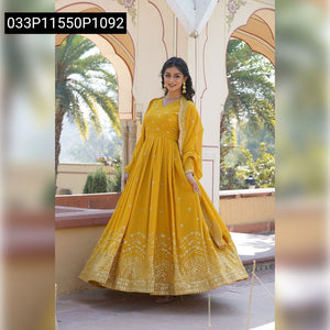 Embroidered Georgette Anarkali Gown for Women | Festive & Party Wear
