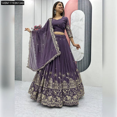 Embroidered Georgette Lehenga Choli for Women | Festive & Wedding