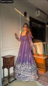 Embroidered Georgette Lehenga Gown for Women | Festive & Party Wear