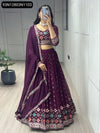 Premium Plum Georgette Embroidered Lehenga Set - Exclusive Wedding & Festive Wear