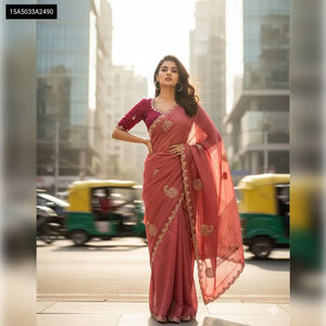 Buy Embroidered Georgette Saree for Women | Festive & Casual Ethnic Wear Online