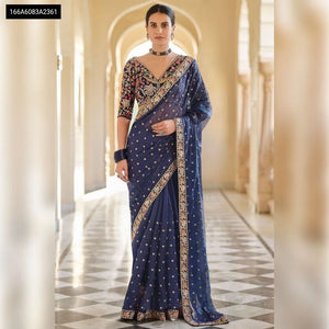 Buy Embroidered Georgette Saree for Women Online | Festive & Party Wear Ethnic Wear
