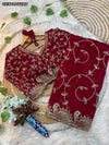 Buy Maroon Embroidered Georgette Saree for Women | Festive & Wedding Glam | Ethnic Wear Online