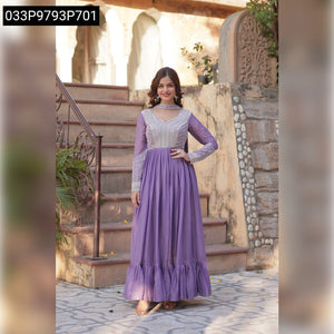 Embroidered Georgette Women's Gown | Party Wear