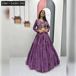 Embroidered Jacket Chinon Lehenga for Women | Festive & Party Wear
