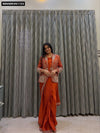 Buy Rust Orange Embroidered Jacket Saree for Women Online | Festive Ready-to-Wear Ethnic Wear