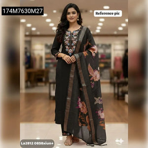 Embroidered Kurta with Pant & Digital Dupatta Set for Women | Festive & Daily Wear