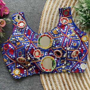 Embroidered Mirror Work Blouse for Women | Navratri & Party Wear