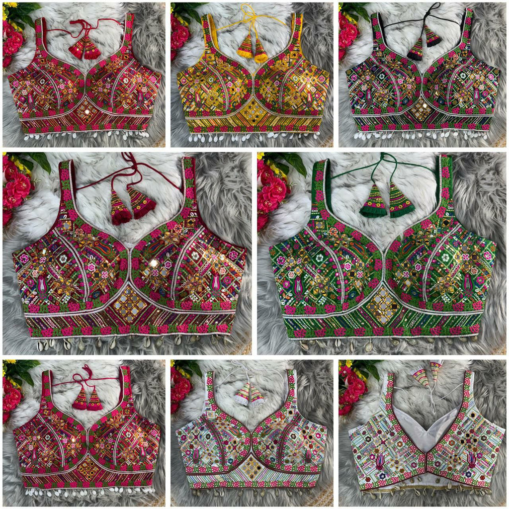TRENDBUY collection of designer embroidered mirror work blouses
