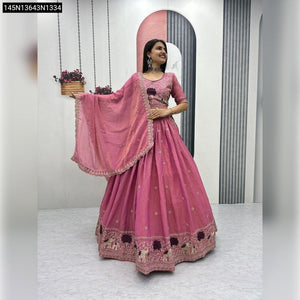Embroidered Moss Shimmer Lehenga Choli for Women | Festive Wear