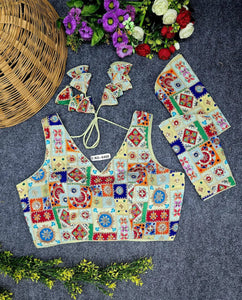 Embroidered Patchwork Blouse for Women | Festive Party Wear