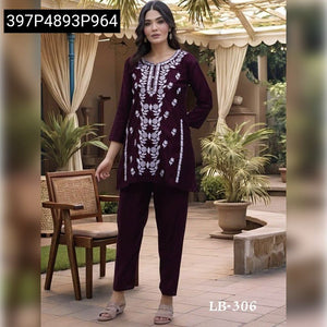 Embroidered Rayon Kurta Pant Set Women's | Festive & Casual Wear