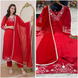 Embroidered Rayon Kurti Set for Women | Festive & Party Wear