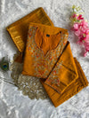 Embroidered Roman Silk Kurti Pant Dupatta Set for Women | Festive & Casual Wear