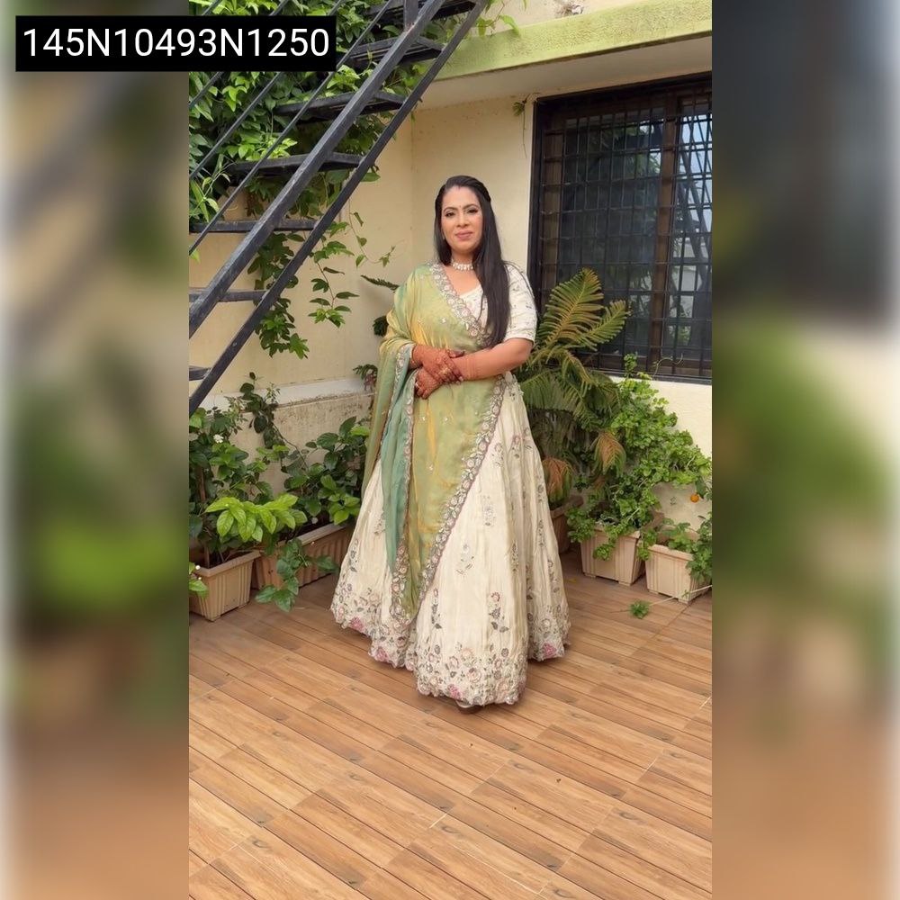TRENDBUY Embroidered Sequence Lehenga for Women front view