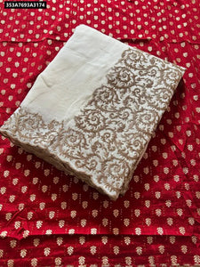 Embroidered Silk Crush Saree for Women | Festive Wear