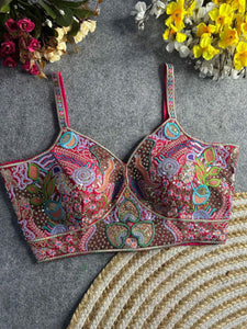 Embroidered Sleeveless Blouse for Women | Festive Wear