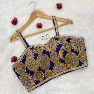 Embroidered Strappy Crepe Blouse for Women | Party Wear