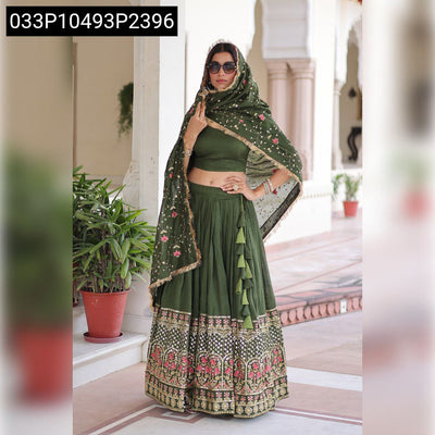 Embroidered Vichitra Silk Lehenga for Women | Festive & Wedding Wear