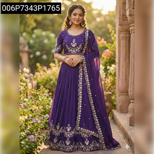 Embroidered Vichitra Silk Lehenga for Women | Wedding Wear
