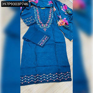 Embroidered Viscose Silk Kurti Set Women's | Festive & Casual Wear