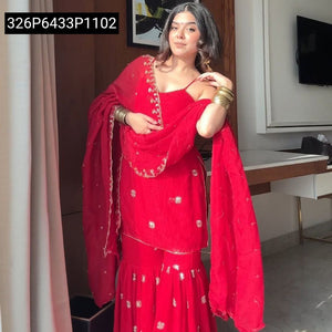 Embroidery Sequence Sharara Dress for Women | Festive Celebration