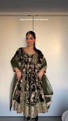 Emerald Velvet Anarkali Suit for Women | Festive by TrendBuy