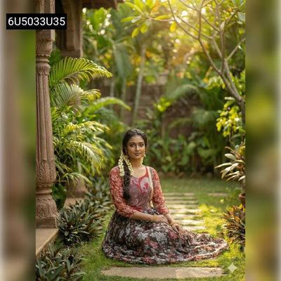 Ethnic Printed Anarkali Gown for Women | Festive Wear