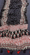 Exclusive Ajrakh Saree - Trending Satin Moss with Mirror Work for Festive Wear