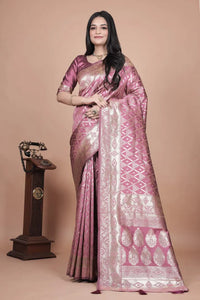 Exclusive Banarasi Silk Saree with Elegant Silver Zari Work for Weddings