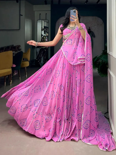 Exclusive Bandhej Lehenga - Gota Patti Festive Wear for Women