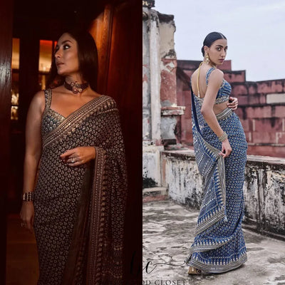 Exclusive Bollywood Georgette Saree with Mirror Work for Festive Wear