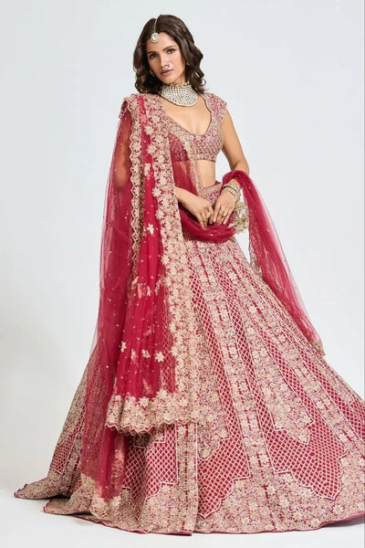 Exclusive Bridal Lehenga - Heavy Sequins & Cancan Wedding Wear