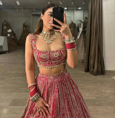 Exclusive Bridal Lehenga with Heavy Sequins Embroidery - Wedding Wear for Women