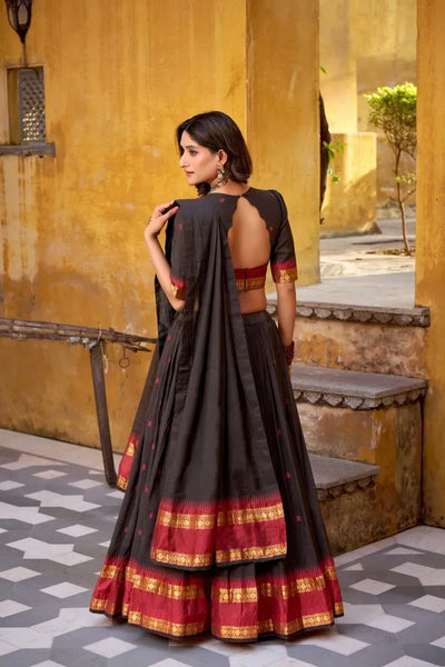 Exclusive Chanderi Cotton Lehenga Choli - Traditional Zari Weaving for Wedding Season