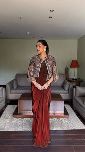 Exclusive Chinon Silk Lehenga Saree - Elegant Jacket Style Festive Wear for Women