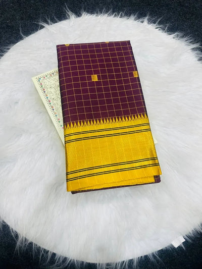 Exclusive Cotton Checks Minakari Silk Saree - Luxe Paithani Weave for Women
