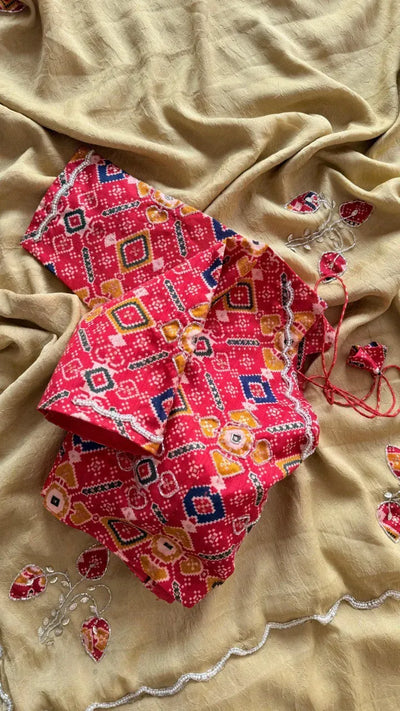 Exclusive Crackel Silk Saree - Handwork & Pearl Border for Festive Functions