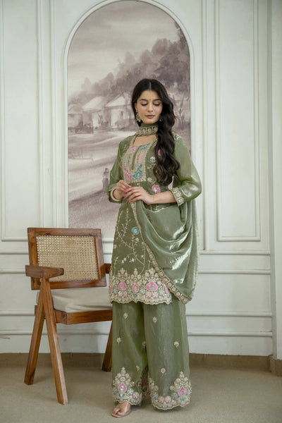Exclusive Designer Anarkali Gown - Heavy Embroidery Party Wear Set