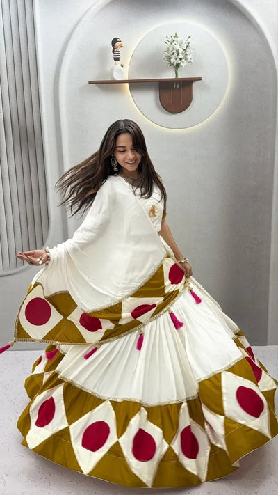 Exclusive Designer Cotton Lehenga - Traditional Gota Patti Work for Women