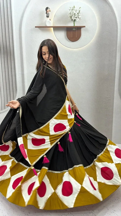 Exclusive Designer Cotton Lehenga - Traditional Gota Patti Work for Women