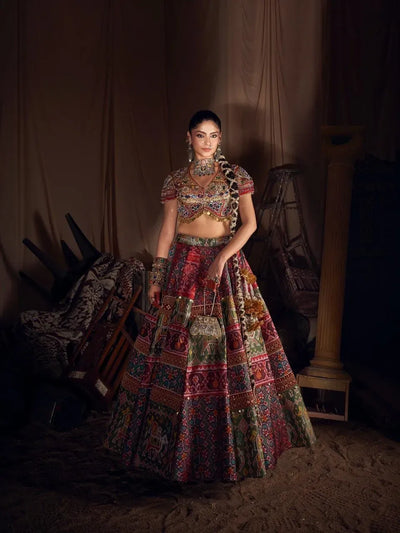 Exclusive Designer Lehenga - Heavy Muslin Cotton with Real Mirror Work for Navratri & Weddings