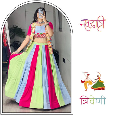 Exclusive Designer Lehenga - Multicolor Mirror-Work for Festive Wear