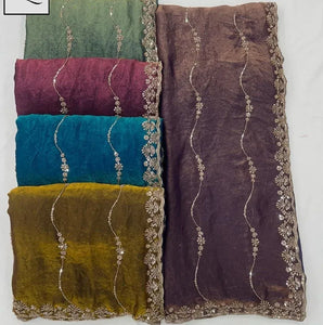 Exclusive Designer Organza Saree - Heavy Sequin Embroidery Festive Wear for Women