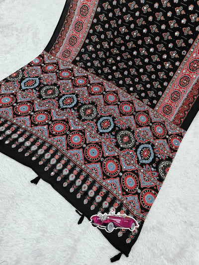 Exclusive Designer Saree with Foil Mirror Work - Elegant Festive Wear
